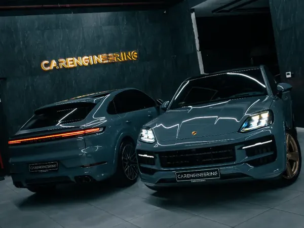 Two Porsche Cayenne at the studio
